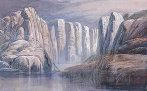 Przełęcz między jałowymi skałami autorstwa Edward Lear