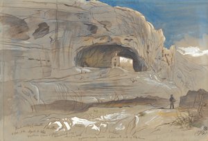 Skalista Dolina Mosty, Malta, godzina 13:30 (3 kwietnia 1866 r.) autorstwa Edward Lear