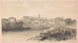 Rzym widziany z Via della Porta San Paolo, z albumu „Widoki Rzymu i okolic”, 1841 r. autorstwa Edward Lear