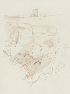 Zrujnowana świątynia na wzgórzu autorstwa Edward Lear
