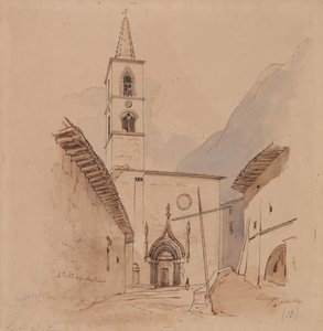 Kościół św. Piotra Augustianów. Leonessa. autorstwa Edward Lear