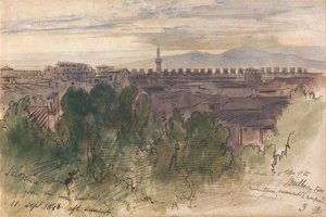 Saloniki, z okna mojego pokoju, 11 września 1848, po zachodzie słońca autorstwa Edward Lear