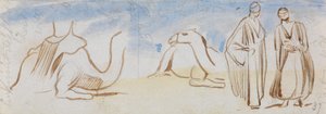 Badania nad wielbłądami i egipskimi mężczyznami autorstwa Edward Lear