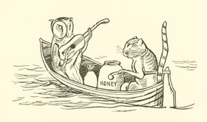 Sowa i kotka (rycina) autorstwa Edward Lear