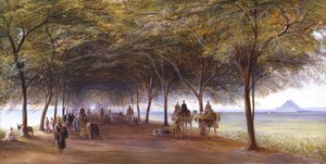 „Droga do piramid w Gizie”, c1873 autorstwa Edward Lear