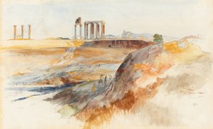 Świątynia Zeusa Olimpijskiego, Ateny autorstwa Edward Lear