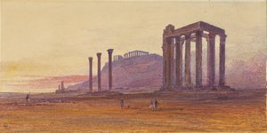 Świątynia Zeusa Olimpijskiego, Grecja autorstwa Edward Lear