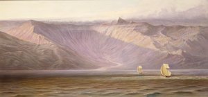 Rozległe mury Akrokeraunian, Wybrzeże Albanii (olej na płótnie) autorstwa Edward Lear