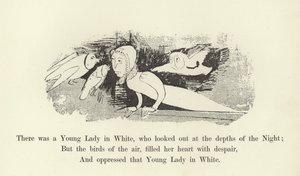 Była tam Młoda Dama w Bieli, która patrzyła w głąb Nocy autorstwa Edward Lear