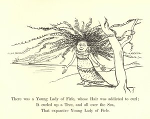 Była młoda dama z Firle, której włosy były uzależnione od loków autorstwa Edward Lear