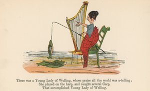 Była tam Młoda Dama z Welling, której pochwały wielbił cały świat, z „Księgi bzdur”, wydanej przez Frederick Warne and Co., Londyn, ok. 1875 r.