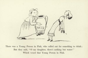 Była Młoda Osoba w Różowym, która wołała o coś do picia autorstwa Edward Lear