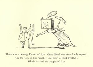 Była tam młoda osoba z Ayr, której głowa była niezwykle kwadratowa autorstwa Edward Lear