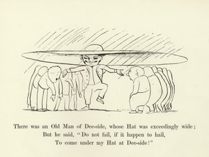 Był tam Stary Człowiek z Dee-side, którego kapelusz był niezwykle szeroki autorstwa Edward Lear