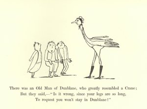 Był tam Stary Człowiek z Dunblane, który bardzo przypominał Żurawia autorstwa Edward Lear