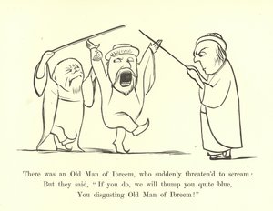 Był tam Stary Człowiek z Ibreem, który nagle zagroził krzykiem autorstwa Edward Lear