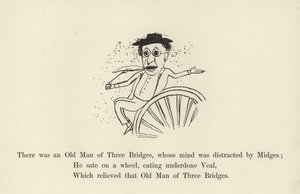 Był tam Stary Człowiek z Trzech Mostów, którego umysł był rozproszony przez Midges autorstwa Edward Lear