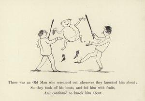 Był tam Stary Człowiek, który krzyczał, ilekroć go pukali autorstwa Edward Lear