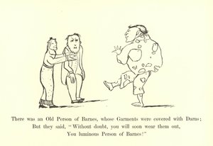 Była tam Stara Osoba z Barnes, której szaty były pokryte Darns autorstwa Edward Lear