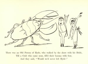 Był tam Stary Człowiek Hyde, który szedł brzegiem ze swoją Oblubienicą autorstwa Edward Lear