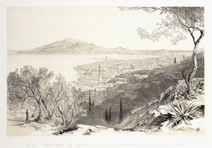 Widok z Góry Zamkowej, w kierunku Monte Skopo, Zante, 1863 autorstwa Edward Lear