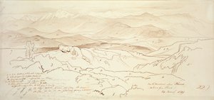 Widok z gór nad Fonią, 1849 autorstwa Edward Lear