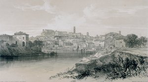 Widoki w Rzymie i okolicach: Rzym z via Porta San Paolo autorstwa Edward Lear
