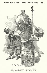 Kreskówka dziurkacza: Benjamin Ward Richardson, angielski lekarz (grafika) autorstwa Edward Linley (after) Sambourne