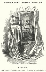 Punch cartoon: Charles Gounod, francuski kompozytor (grafika) autorstwa Edward Linley (after) Sambourne