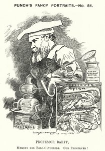 Kreskówka dziurkacza: Frederick Settle Barff, angielski chemik (grafika) autorstwa Edward Linley (after) Sambourne