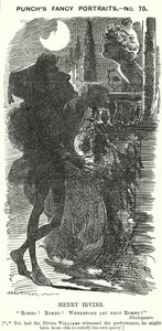 Punch cartoon: Henry Irving, angielski aktor (grafika) autorstwa Edward Linley (after) Sambourne