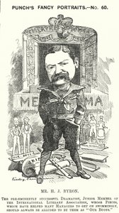 Kreskówka dziurkacza: Henry James Byron, angielski dramaturg (grafika) autorstwa Edward Linley (after) Sambourne