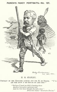 Karykatura „Punch”: Henry Morton Stanley, walijski dziennikarz i odkrywca (grafika)