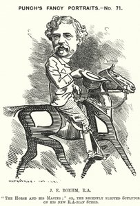Kreskówka dziurkacza: Joseph Edgar Boehm, angielski rzeźbiarz (grafika) autorstwa Edward Linley (after) Sambourne