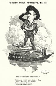 Punch cartoon: Lord Charles Beresford, anglo-irlandzki admirał i konserwatywny polityk (rycina) autorstwa Edward Linley (after) Sambourne