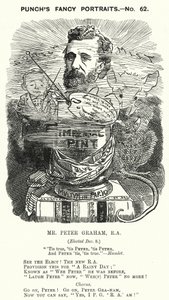 Punch cartoon: Peter Graham, szkocki artysta (grafika) autorstwa Edward Linley (after) Sambourne