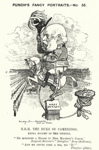 Punch cartoon: Prince George, książę Cambridge, brytyjski żołnierz (rycina) autorstwa Edward Linley (after) Sambourne