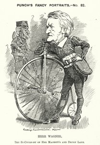 Punch cartoon: Richard Wagner, niemiecki kompozytor (grafika) autorstwa Edward Linley (after) Sambourne