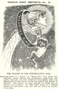 Punch cartoon: Sarah Bernhardt, francuska aktorka (grawerowanie) autorstwa Edward Linley (after) Sambourne