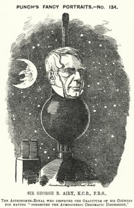 Kreskówka dziurkacza: Sir George Biddell Airy, angielski Astronomer Royal (rycina) autorstwa Edward Linley (after) Sambourne