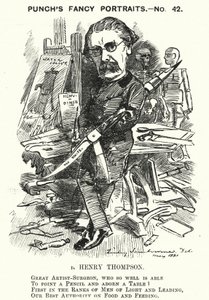 Kreskówka dziurkacza: Sir Henry Thompson, angielski chirurg (grawerowanie) autorstwa Edward Linley (after) Sambourne