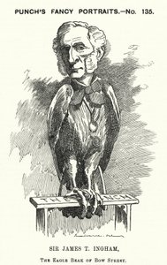 Karykatura z dziurkacza: Sir James Taylor Ingham, angielski prawnik i sędzia policji (grafika) autorstwa Edward Linley (after) Sambourne