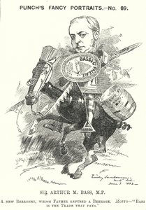 Kreskówka poncz: Sir Michael Arthur Bass autorstwa Edward Linley (after) Sambourne