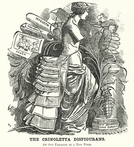 Punch cartoon: The Crinoletta Disfigurans (grawerowanie) autorstwa Edward Linley (after) Sambourne