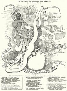 Punch cartoon: Octopus of Romance and Reality (grawerowanie) autorstwa Edward Linley (after) Sambourne