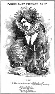 Oscar Wilde (1854-1900) Irlandzki dramaturg, powieściopisarz, poeta i dowcip. Karykatura Edwarda Linleya Sambourne