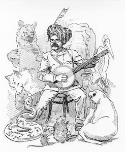 ilustracja do kreskówki Sambourne z Punch, Rudyard Kipling (rysunek) autorstwa Edward Linley Sambourne