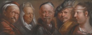 Studia pięciu głów według Rembrandta autorstwa Edward Luttrell