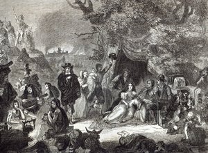 Highgate Fields podczas Wielkiego Pożaru Londynu w 1666 r.