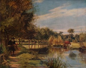 Wędkarstwo Izaak Walton: Letni dzień nad brzegiem Colne, 1938 autorstwa Edward Matthew Ward